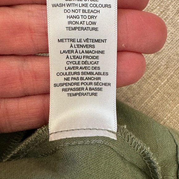 Olive Green khaki Jean Jacket Linen Blend Women’s Size Small Cleo - Picture 8 of 8